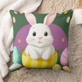 Niedlich Osterhase mit dekorativen Eiern Kissen (Decke)