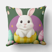 Niedlich Osterhase mit dekorativen Eiern Kissen (Rückseite)