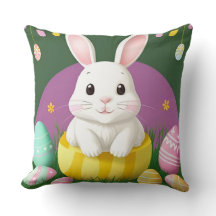 Niedlich Osterhase mit dekorativen Eiern