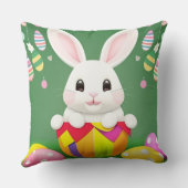 Niedlich Osterhase mit dekorativen Eiern Kissen (Rückseite)