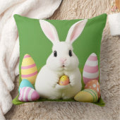 Niedlich Osterhase mit dekorativen Eiern Kissen (Decke)