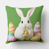 Niedlich Osterhase mit dekorativen Eiern Kissen (Rückseite)