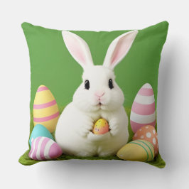 Niedlich Osterhase mit dekorativen Eiern Kissen