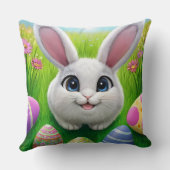 Niedlich Osterhase mit dekorativen Eiern Kissen (Rückseite)