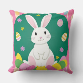 Niedlich Osterhase mit dekorativen Eiern Kissen