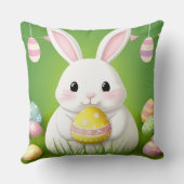 Niedlich Osterhase mit dekorativen Eiern Kissen (Rückseite)
