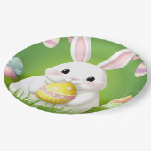 Niedlich Osterhase mit dekorativen Eiern Pappteller (Schrägansicht)