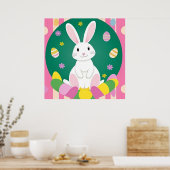 Niedlich Osterhase mit dekorativen Eiern Poster (Küche)