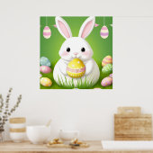 Niedlich Osterhase mit dekorativen Eiern Poster (Küche)