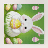 Niedlich Osterhase mit dekorativen Eiern Puzzle (Horizontal)