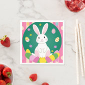 Niedlich Osterhase mit dekorativen Eiern Serviette (Beispiel)