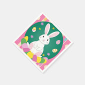 Niedlich Osterhase mit dekorativen Eiern Serviette (Ecke)