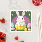 Niedlich Osterhase mit dekorativen Eiern Serviette (Beispiel)