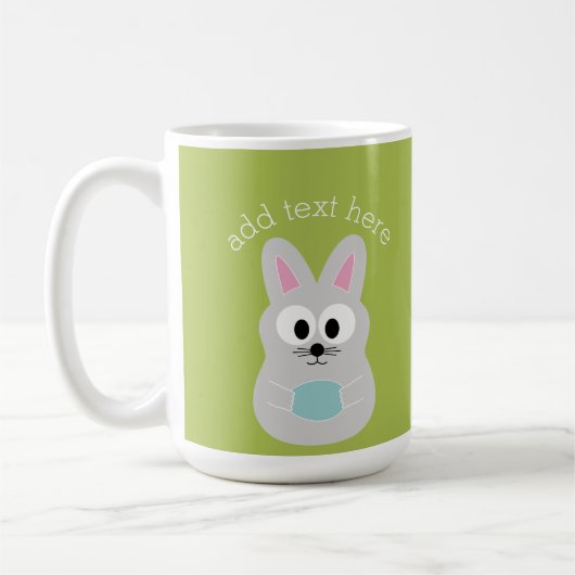 Niedlich Osterhase mit Ei und Individuelle Name Kaffeetasse (Links)
