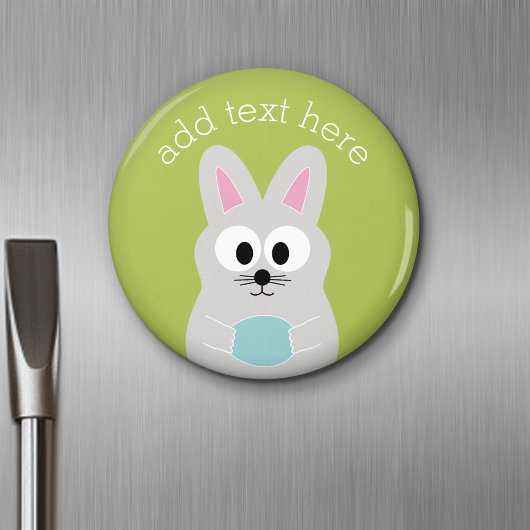 Niedlich Osterhase mit Ei und Individuelle Name Magnet
