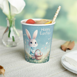 Niedlich Osterhase mit Eierkorb Pappbecher