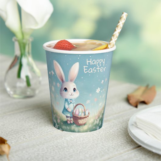 Niedlich Osterhase mit Eierkorb Pappbecher (In Situ)