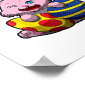 Niedlich Osterhase mit farbigen Eiern - Happy Oste Poster (Ecke)