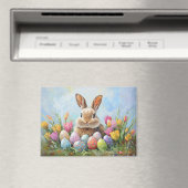 Niedlich Osterhase mit farbigen Eiern Magnet (In Situ (Geschirrspüler))