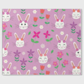 Niedlich Osterhase mit rosa, lila orangefarbenen B Geschenkpapier (Flach)