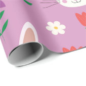 Niedlich Osterhase mit rosa, lila orangefarbenen B Geschenkpapier (Rolleneckpunkt)