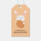 Niedlich Osterhase (Orange) Geschenkanhänger (Vorderseite)