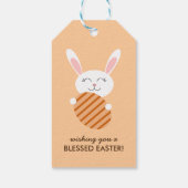 Niedlich Osterhase (Orange) Geschenkanhänger (Rückseite)