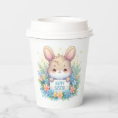 Niedlich Osterhase Osterfest Pappbecher (Rückseite)
