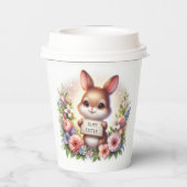 Niedlich Osterhase Osterfest Pappbecher (Rückseite)