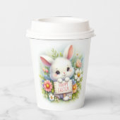 Niedlich Osterhase Osterfest Pappbecher (Rückseite)