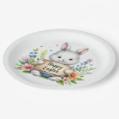 Niedlich Osterhase Osterfest Pappteller (Schrägansicht)