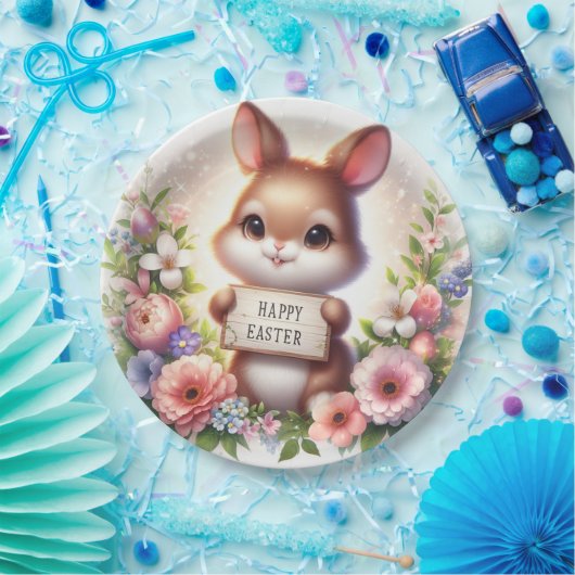 Niedlich Osterhase Osterfest Pappteller (Party)