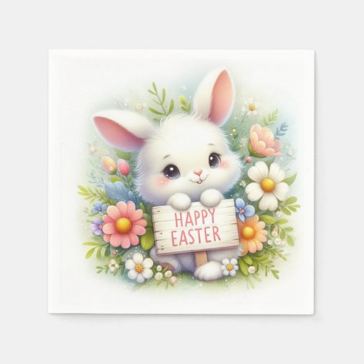 Niedlich Osterhase Osterfest Serviette (Vorderseite)
