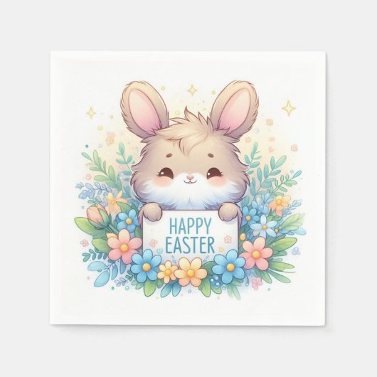 Niedlich Osterhase Osterfest Serviette (Vorderseite)