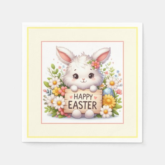 Niedlich Osterhase Osterfest Serviette (Vorderseite)