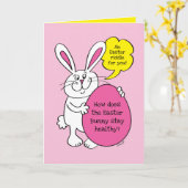 Niedlich Osterhase Osterhase für Kinder Karte (Gelbe Blume)