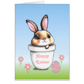 Niedlich Osterhase & Ostern Ei auf Light Blue (Vorne)