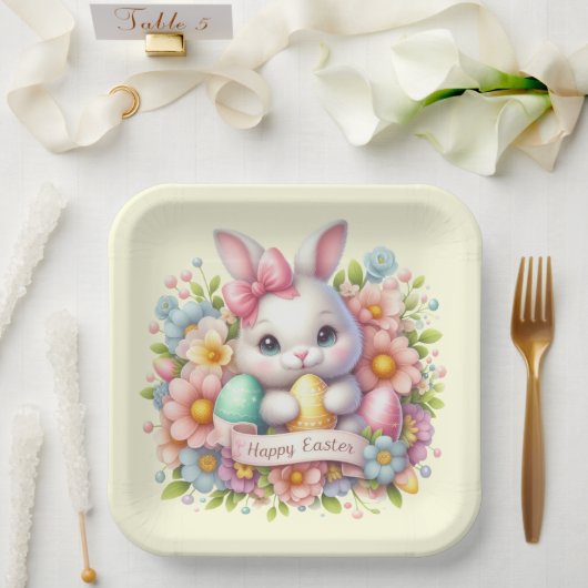 Niedlich Osterhase Pappteller (Hochzeit)