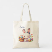 Niedlich Osterhase personalisiert Tragetasche (Rückseite)
