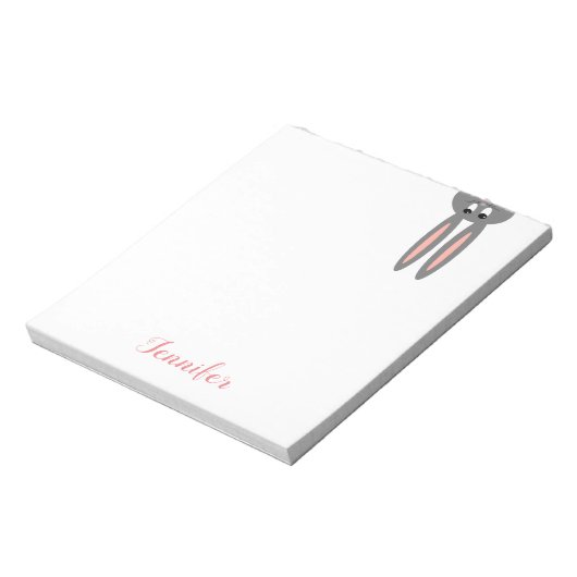 Niedlich Osterhase Personalisierter Notepad Notizblock (Rotiert)