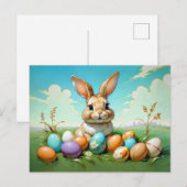 niedlich Osterhase Postkarte (Vorne/Hinten)