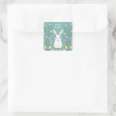 Niedlich Osterhase Quadratischer Aufkleber (Tasche)