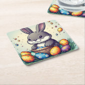 Niedlich Osterhase Rechteckiger Pappuntersetzer (angewinkelt)