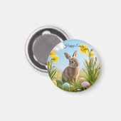 Niedlich Osterhase und Daffodin Magnet (Vorderseite/Rückseite)