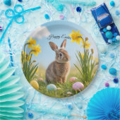 Niedlich Osterhase und Daffodin Pappteller (Party)