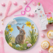 Niedlich Osterhase und Daffodin Pappteller (Party)