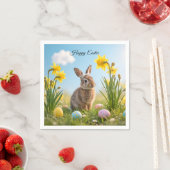 Niedlich Osterhase und Daffodin Serviette (Beispiel)