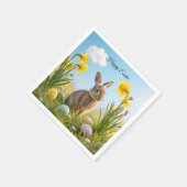 Niedlich Osterhase und Daffodin Serviette (Ecke)