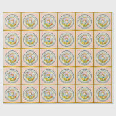 Niedlich Osterhase und glückliche Frühlingsblumen Geschenkpapier (Flach)