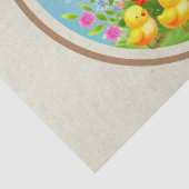 Niedlich Osterhase und glückliche Frühlingsblumen  Seidenpapier (Detail)